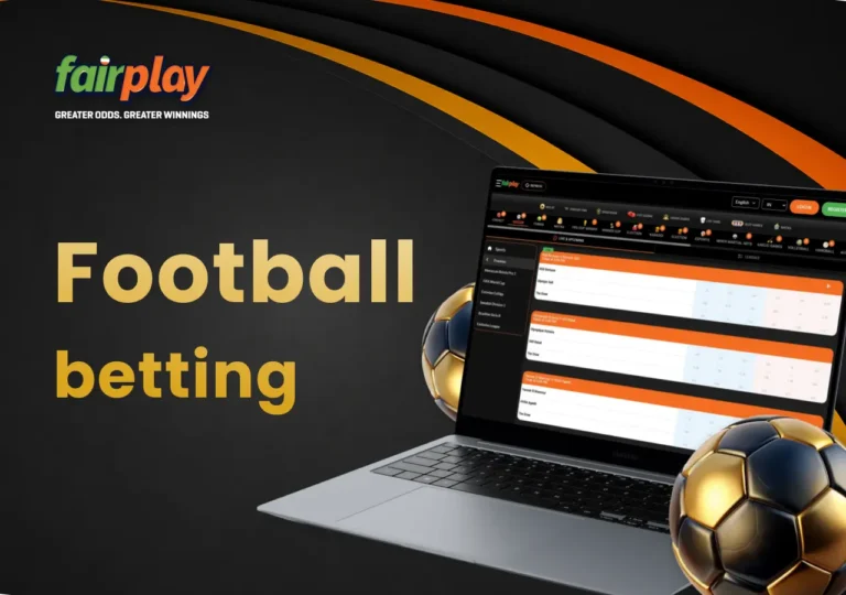 FairPlay football betting odds displayed on a laptop beside a football.
