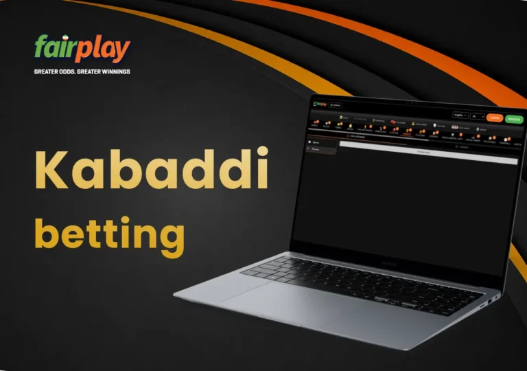 FairPlay kabaddi match and points markets displayed on a laptop.