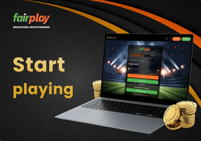 FairPlay account registration screen displayed on a laptop